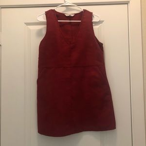 BCBG Generation Boxy Faux Suede V Neck Dress